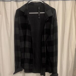 lululemon athletica Black and Gray Plaid Shirt